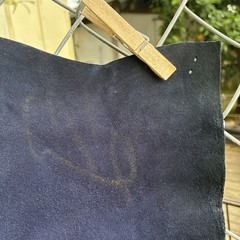 Art Handicrafts Co. 1 Suede Leather Scrap Piece Navy used Sold As Is