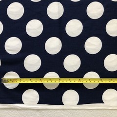 1.5 Yd Cranston Schwartz Liebman Navy White Large Polka Dot Cotton Quilt Fabric
