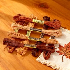8 PCS Brown Embroidery Floss Thread Variegated Friendship