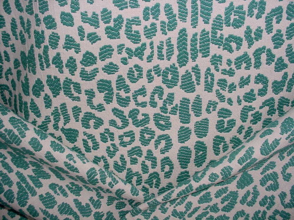 2-1/2Y Lee Jofa 2012116 Ocicat Teal Cheetah Spot Drapery Upholstery Fabric