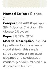 Martyn Lawrence Bullard Nomad Stripe Blanco Sheer Fabric 83″X 127″