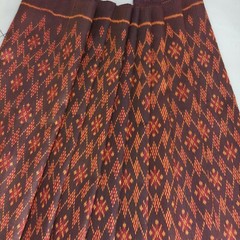 Antique Silk100%Thai Pattern Hand Woven Fabric Brown Orange Cloth/Skirt Crafting