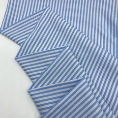 1/8″ Light Blue and White Striped Fabric Lightweight Polycotton 57″W x 36″L