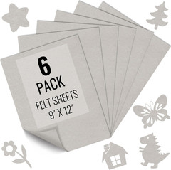 6PCS Light Grey Felt Fabric Sheets 9″ x 12″ – 1.6mm Thick Soft Felt for Craft Se