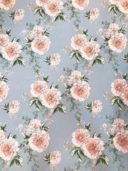 Brushed Single Spun 2 ways Stretch Big Floral Design Light-Medium Weight