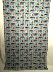 Joann’s Doodles Knit Fabric Skateboarding Skate Bear Gray 57″x36″ Disc RARE