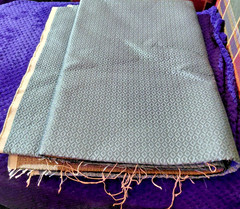 vintage upholstery teal green thick cotton with lustre diamond jaquard 2 metres
