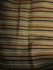 VTG Semi Sheer Red White & Blue Stripes on Beige Organdy BTHY