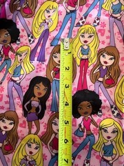 Bratz Fashion Dolls Design Satin feel Pink Fabric 3 Yds 56″ wide JoAnn Fabric