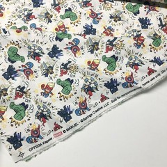 1 Yard Marvel Kapow Avengers Super Hero Cotton Fabric Hulk Black Panther Captain