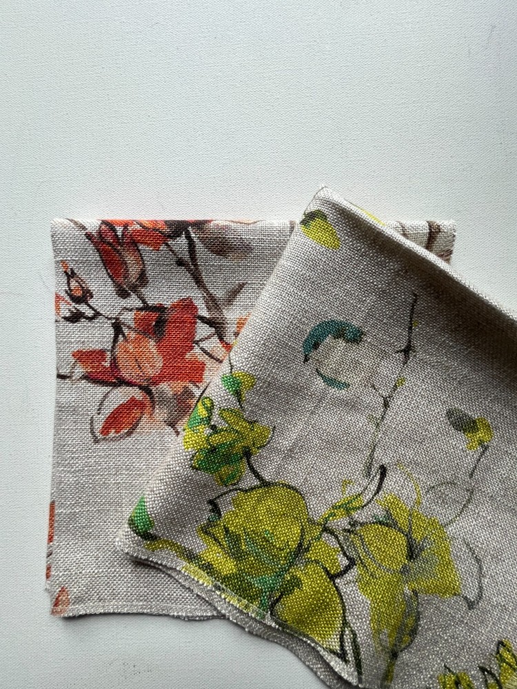 2 Chivasso Sweet Garden Designer Fabric Remnants 18″x18″