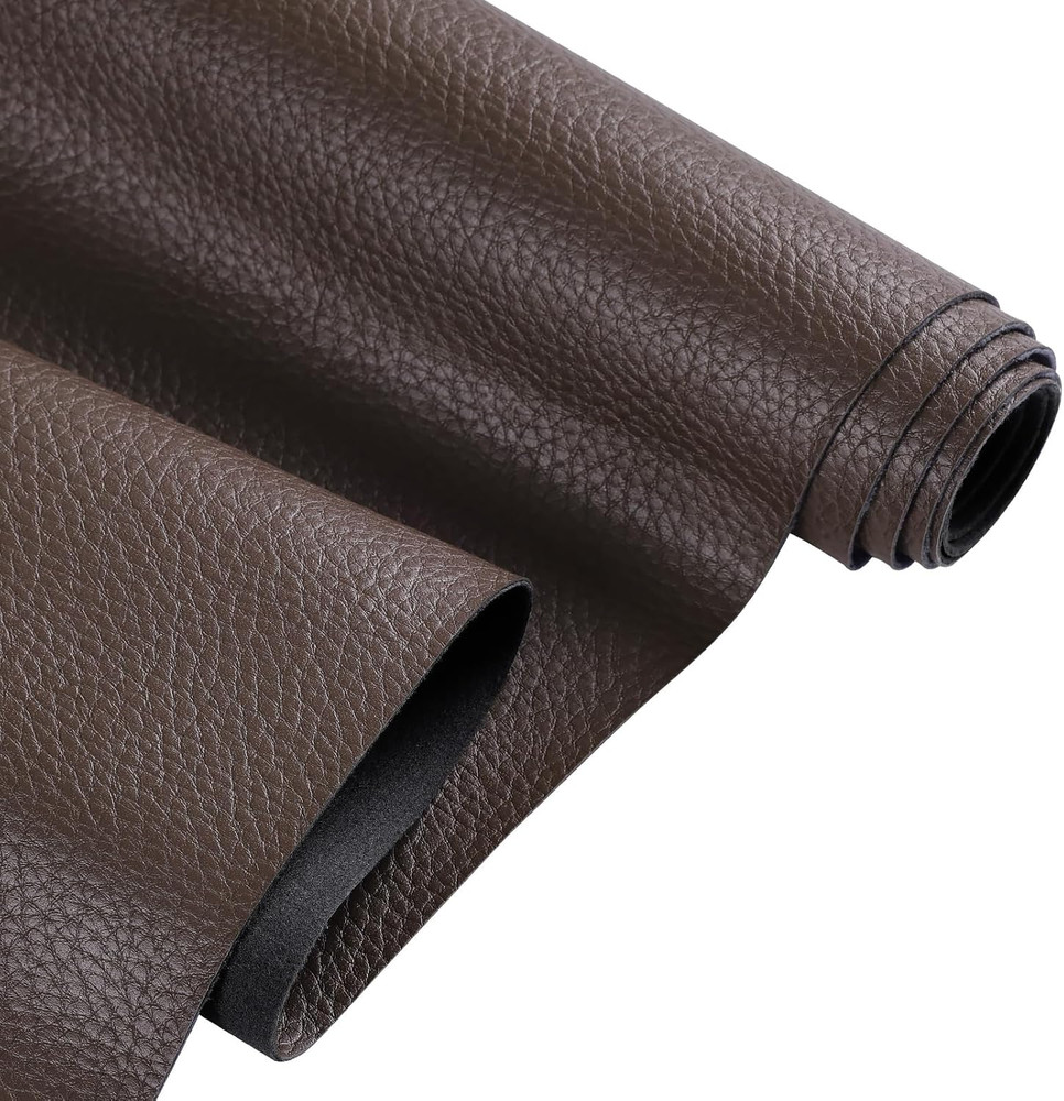 Faux Leather Fabric by the Yard, Marine Vinyl Fabric, Dark Brown-1 Yard | Ultra-