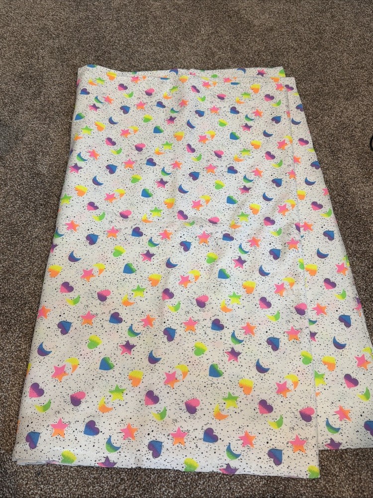 Vintage 80’s Stars, Moons & Hearts Cotton Sweatshirt 2 Yards X 60”