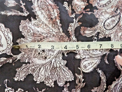VTG FABRIC UNUSED LIGHT WEIGHT SYNTHETIC SILKY FEEL 44″X 2.5 YD STAMPED PRINT