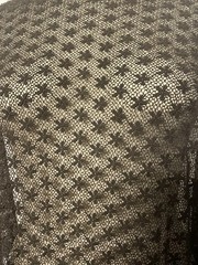 Cotton Rayon Embroidered Venise Lace Tiny Floral Charcoal Grey Fabric 2yds 46″ W