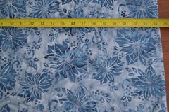 By 1/2 Yd, Blue Floral on Blue Cotton Batik, Indonesia, Hoffman/F-2084-173, B509