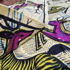African Wax Print Fabric Running Deer Pattern By Sotiba Dakar 39L x 44W