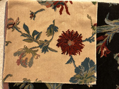 Sample Fabric Jacobean Black Floral Upholstery Germany Velvet Pile The Twigs