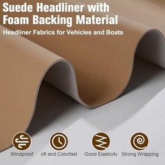 Auto Headliner Fabric 120“ L × 60” W Ultra-Fine Velvet with 120″L×60″W Beige