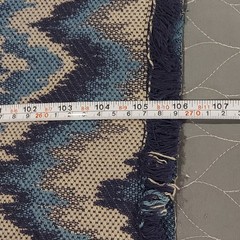 Upholstery Fabric Chevron Flame Stitch Tapestry Blue Ivory Navy 2.944 yards VTG