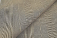 PURE WOOL SUPER 150’s LIGHT BEIGE GLEN CHECK LUXURY TAILORING MADE IN ITALY E26