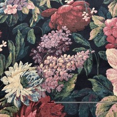 VTG Fabric By Western Textile Screen Printed 100% Cotton Floral Made In USA 9 Yd