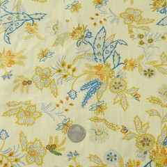 3.72Y x 54W Linen Upholstery Fabric Jacobean Floral Chintz Traditional Elegant