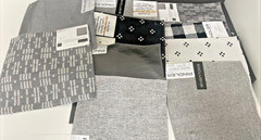 Fabric Samples Square Piece Pindler Lot of 70 PC Gray Black and White