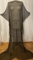 Cotton Rayon Embroidered Venise Lace Tiny Floral Charcoal Grey Fabric 2yds 46″ W