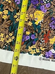 Rare Vintage 1981 Dessins Novelli Floral Safari Lion Fabric 38″ x 59″ Stretchy
