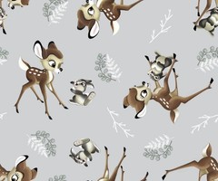 By The Yard, Disney Bambi & Thumper Toss $3.99 Ships ANY Amount Of Cotton Fabric