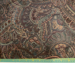 BLOUSE WEIGHT #9099 DARK BROWN W/PINK & GREEN FLORAL & PAISLEY, 60″ W – 2 5/8 YD