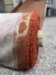 Orange Gold Floral Pattern Upholstery Fabric Roll