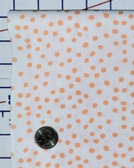 Pastel Orange Peach White Polka Dots Cotton Fabric Easter Nursery BY THE YARD