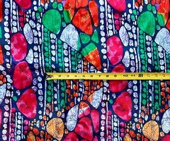 African Print, Satin Fabric- Fuchsia, “Strength of Mandla”, Yard or Wholesale
