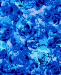 Gorgeous Vtg Polyester Abstract Floral Fabric 59”x2.1Y Light & Dark Blue