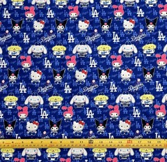 HELLO KITTY AND FRIENDS DODGERS- 1 YARD FABRIC ( 36″X58″) BRAND NEW
