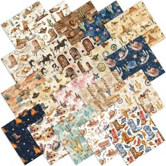 20 Precut 10”x10” Western Cowboy Fabric Squares – Ideal for Quilting Projects