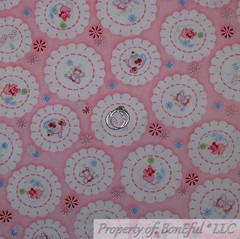 BonEful Fabric FQ Cotton Quilt VTG Cream Pink Maroon Flower Damask Shabby Chic L