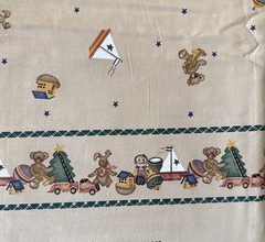 1995 Daisy Kingdom PAST & PRESENTS Christmas Tot Border Toys Beige 44” BTY