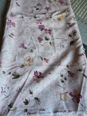 3 Yds 60 Inches Wide Pink Floral Linen Like Fabric By Omega Textiles Corp 1995