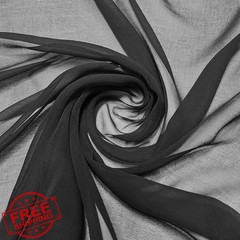 MDS Black Chiffon Fabric 44 Inch 50 Yard