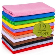 12 Rolls 8″x35″(20.5x90cm) 1.4mm Thick Soft Felt Fabric Sheet 12 Assorted