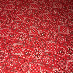 Red – Blazin’ Bandana 100% cotton fabric by the yard 36 x 44 – nice shade of red