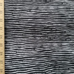 Black & White Irregular Stripe Polyester Stretch Crepe – Light, Floaty, Delicate