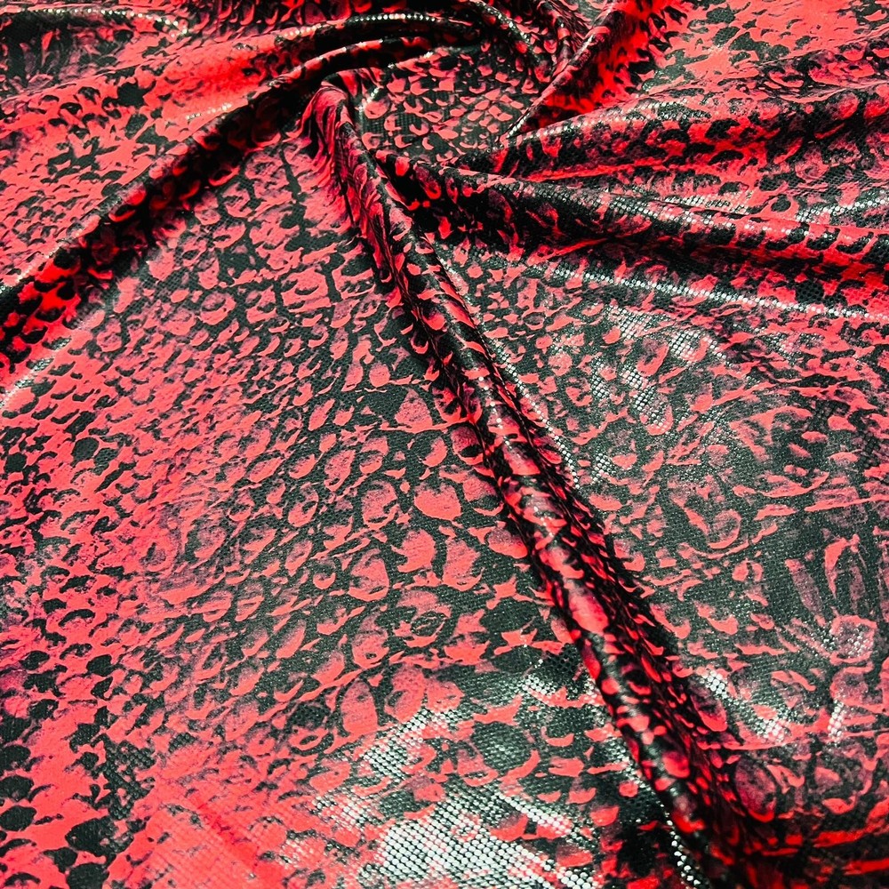 4 Way Stretch Fabric Metallic Scales Animal Print Spandex By Yard for Swimwear