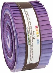 Jelly Roll Kona Cotton Solids Lavender Fields Palette Roll-Ups Precuts M529.16