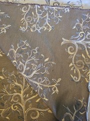 Upholstery Drapery Fabric Tree Of Life Embroidery 6.5 Yds X 58″ Sage Green HQ