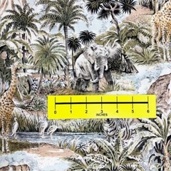Giraffe Elephant Zebra Tiger Wild Animal themed 100% Cotton Fabric quilt or sew