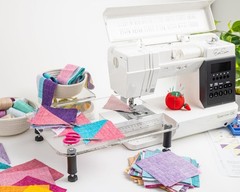 Beginner Lap Throw Quilt Kit 40.5×56.5 Inch HalfSquare Triangle Rainbow